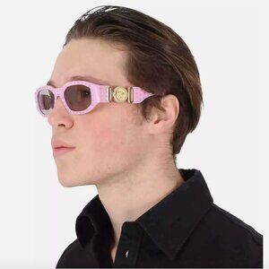 🔥NEW PINK VERSACE STUDDED UNISEX SUNGLASSES